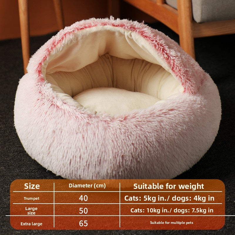 Semi-enclosed plush cat bed, photo 24 of 29