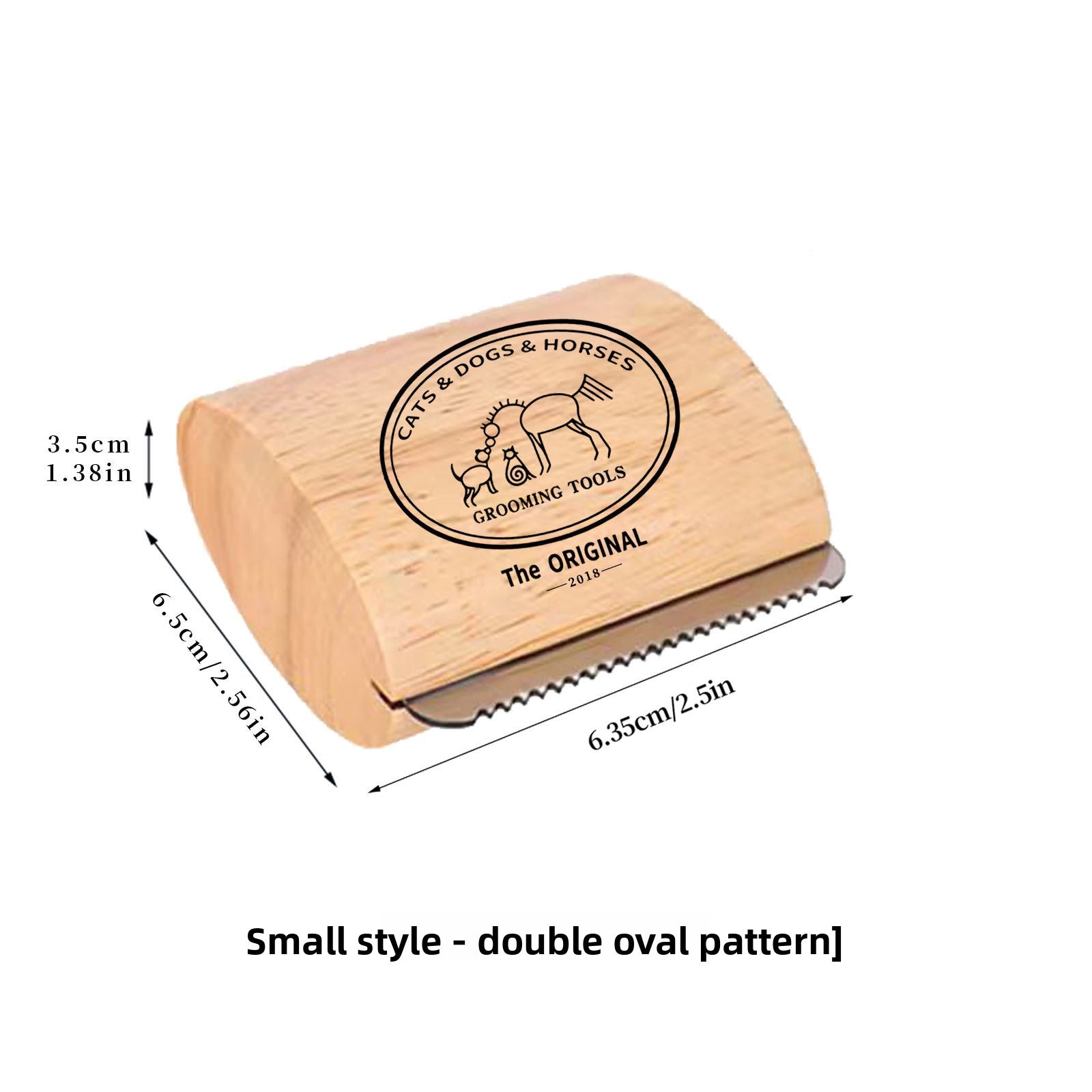 Solid Wood Grooming Brush for Dogs, Cats and Horses