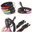 USB rechargeable LED dog collar glowing red at night