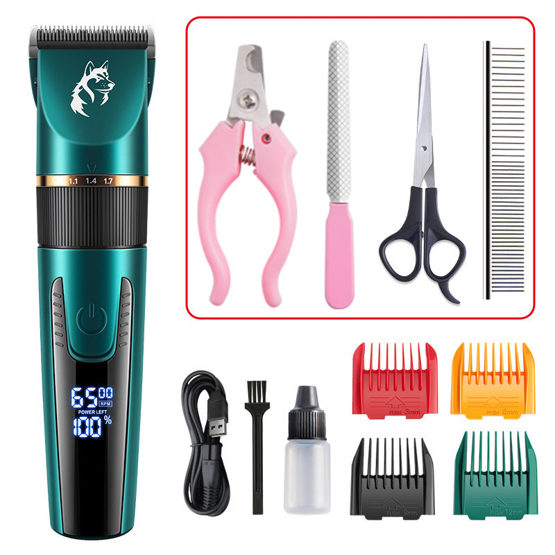 Waterproof Pet Hair Clipper with Guide Combs, Quiet and Rechargeable
