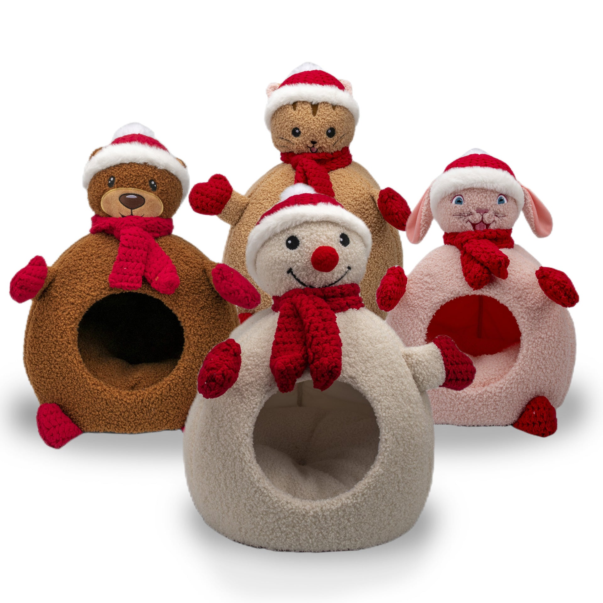 Enclosed Christmas snowman shaped pet bed, product image 5