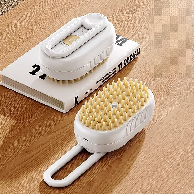 Cat Steam Brush, Rechargeable 3-in-1 Spray Grooming Comb