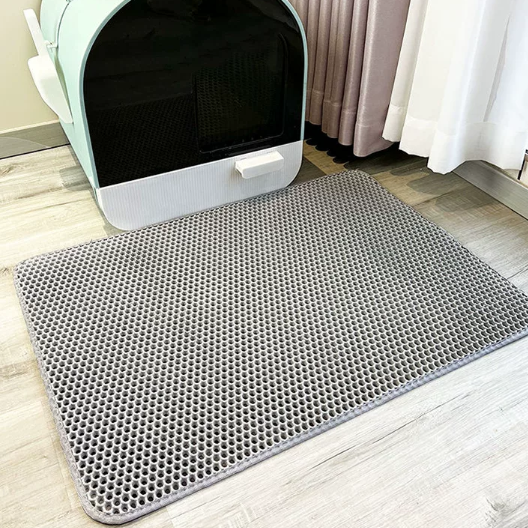 Honeycomb Mesh Cat Litter Trapping Mat with Raised Edge