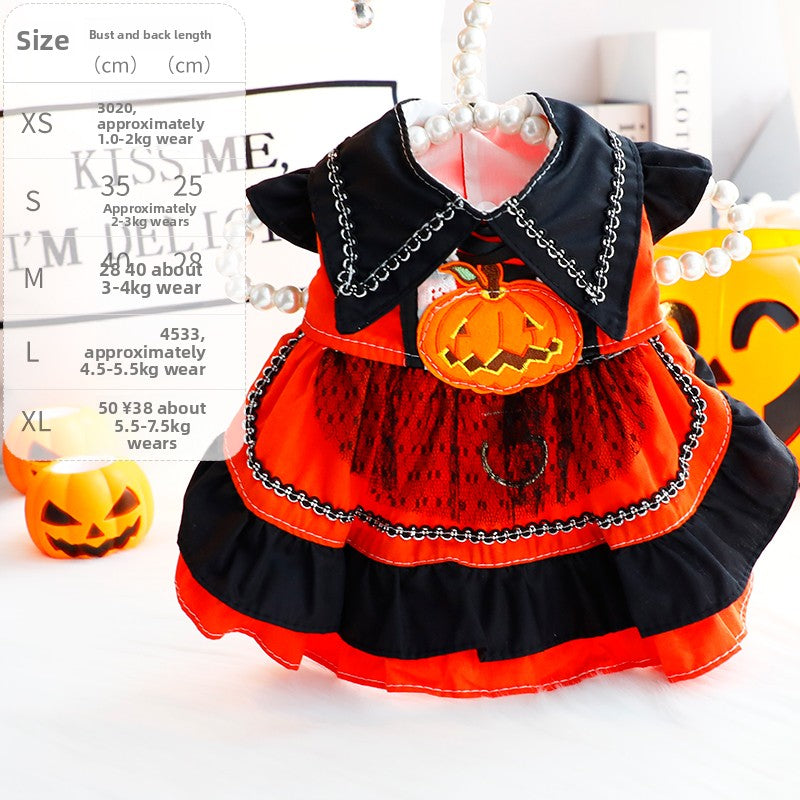 Cotton pet dresses in pretty colours and Halloween designs