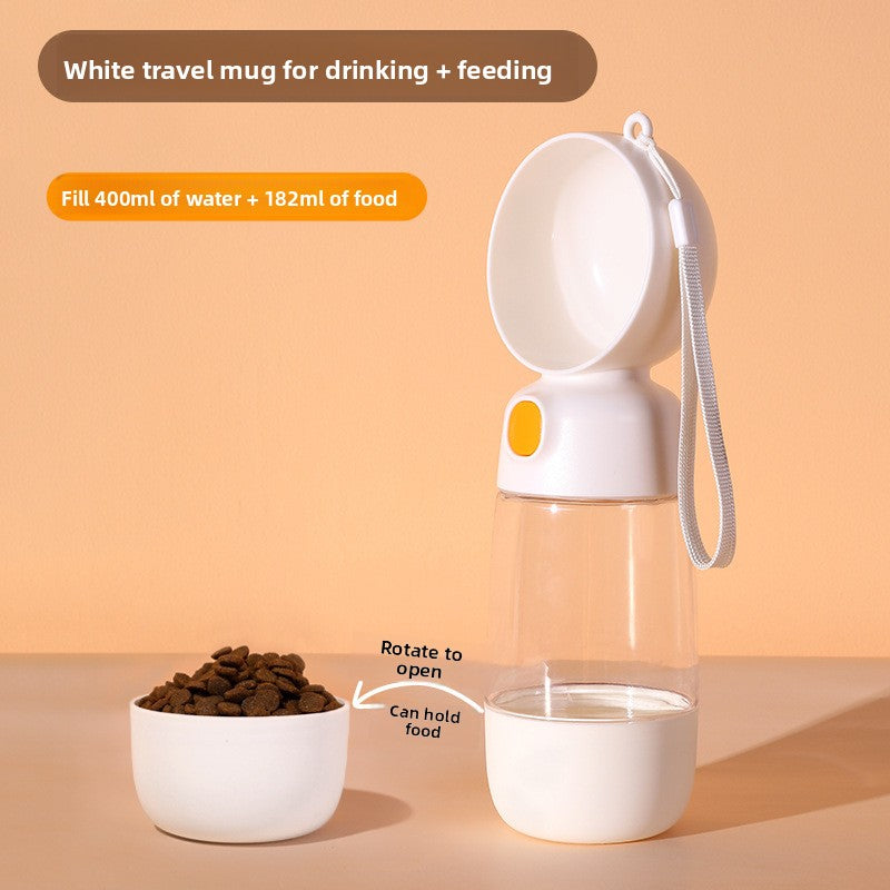 Portable 3-in-1 Pet Water Bottle with Food Container and Waste Box for Dog Walks