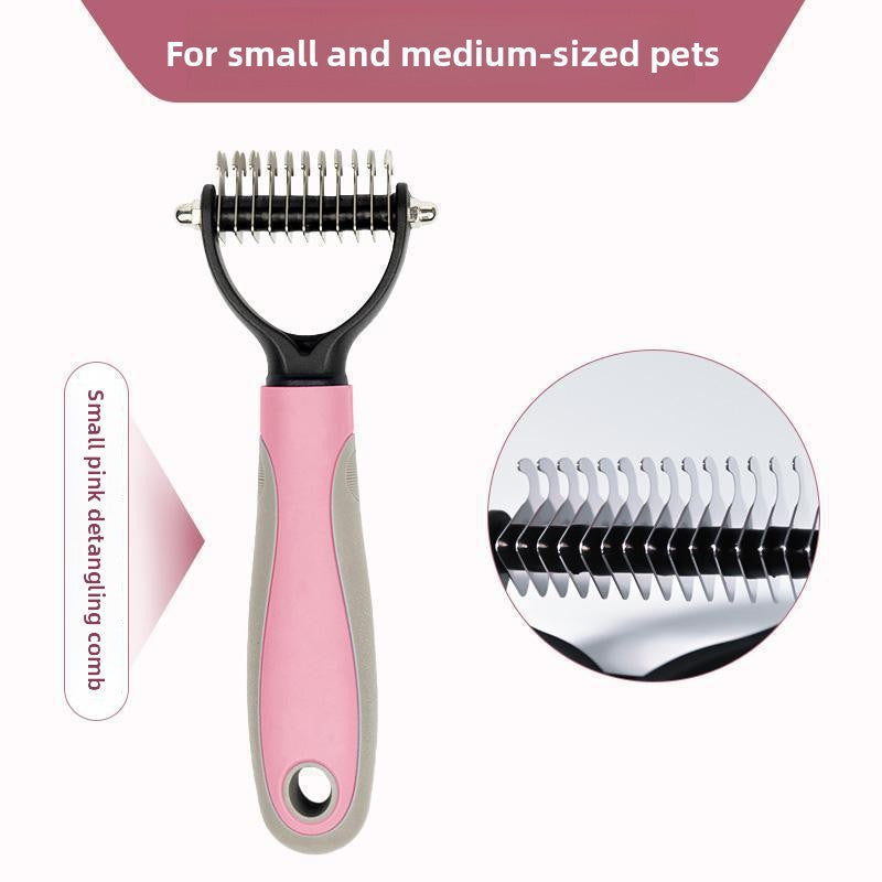 Dematting Comb for Dogs and Cats, Rounded Teeth Detangling Rake