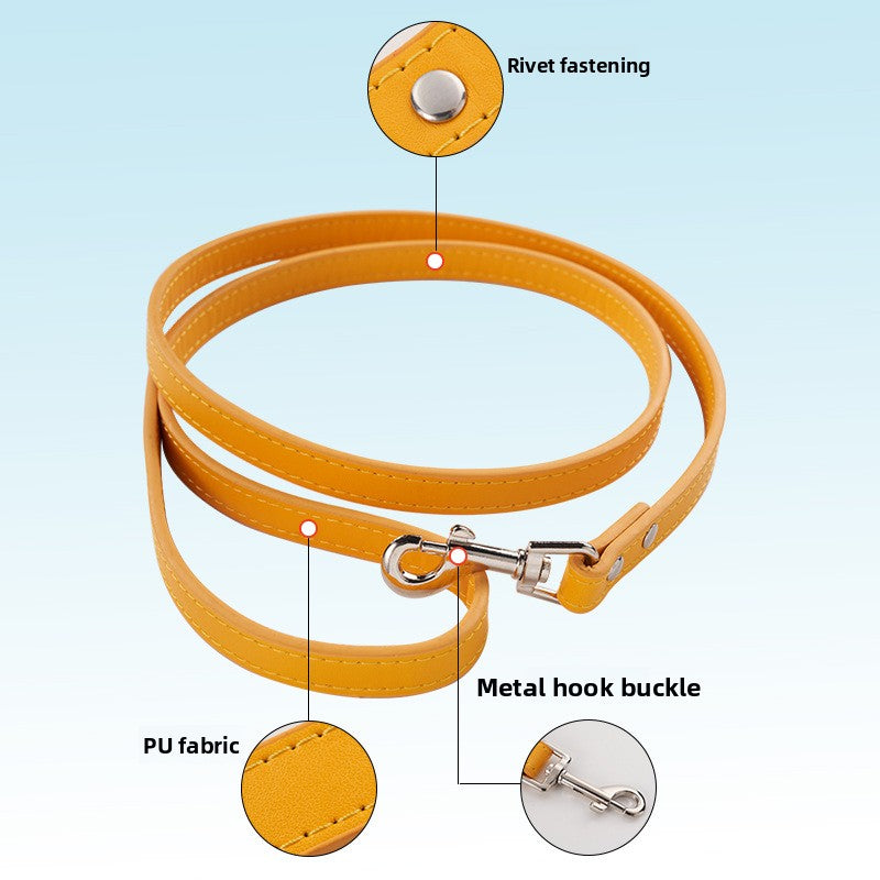 PU leather dog lead in 16 colour options