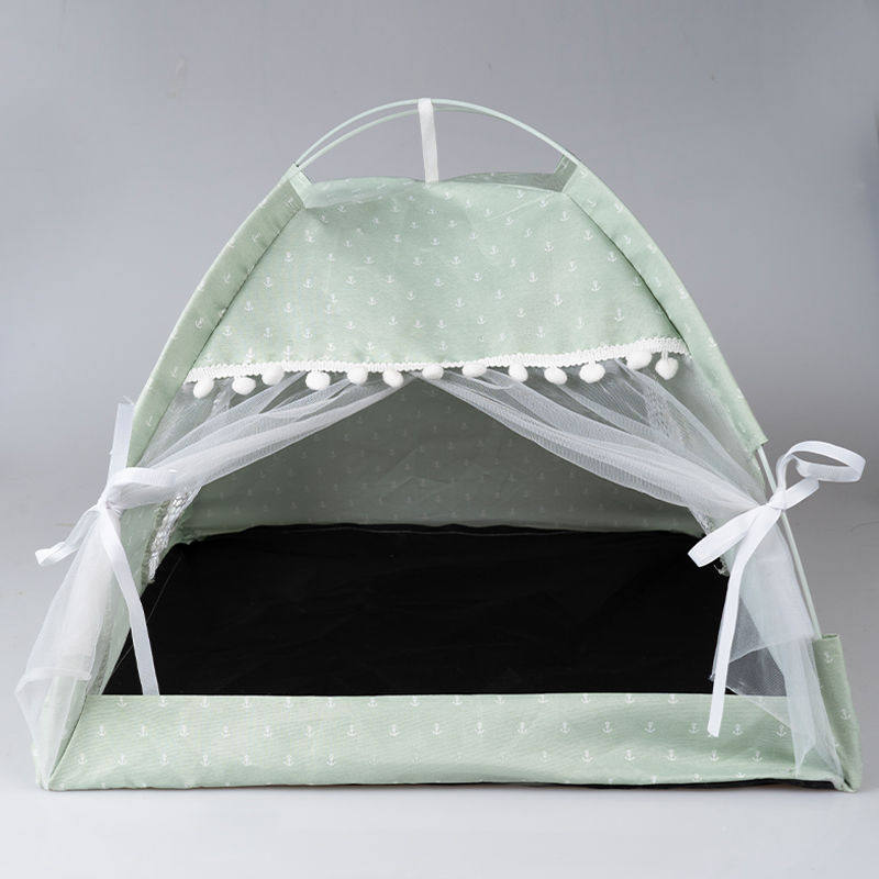 Pink enclosed cat tent bed with soft lining, view 5