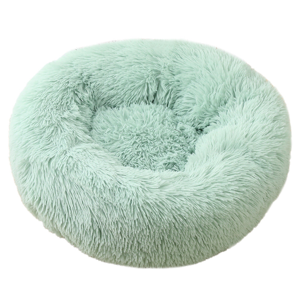Round Plush Pet Bed Donut Cat Dog Nest Mat