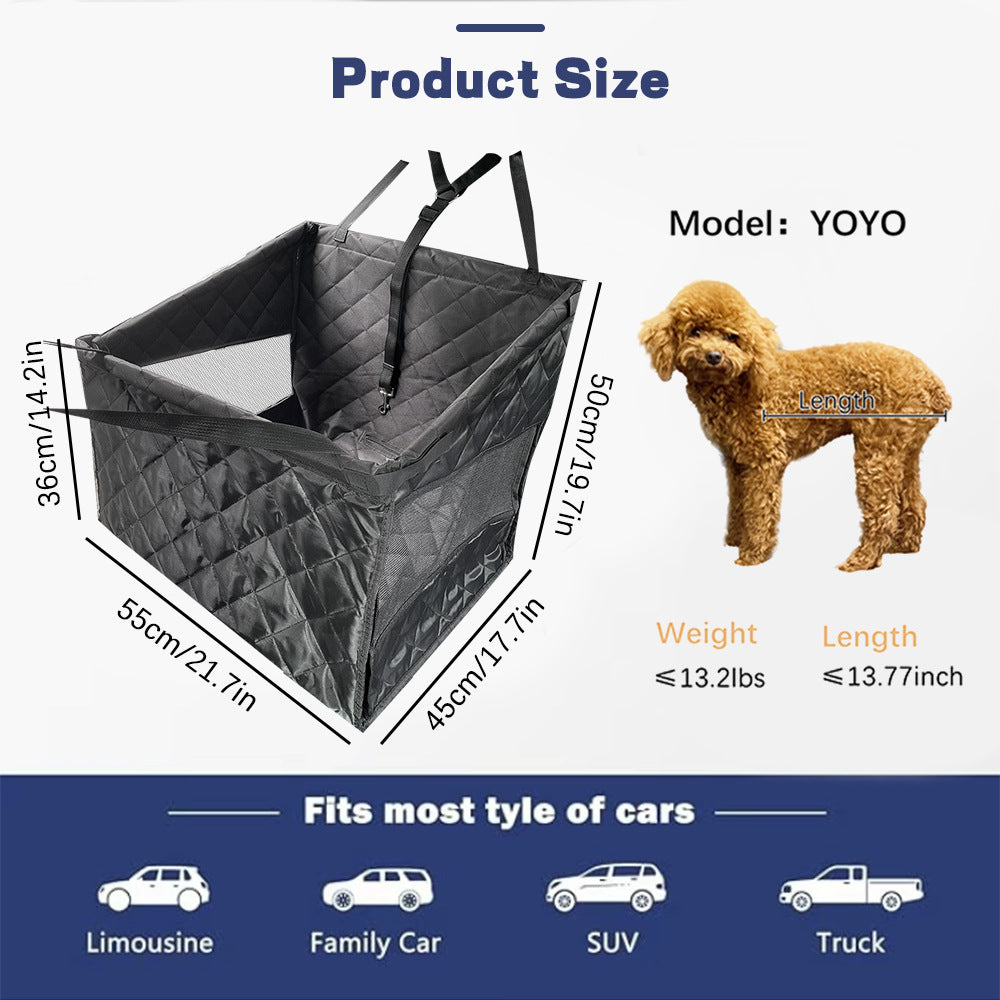 Breathable quilted mesh pet car seat mat with belts, photo 6 of 9