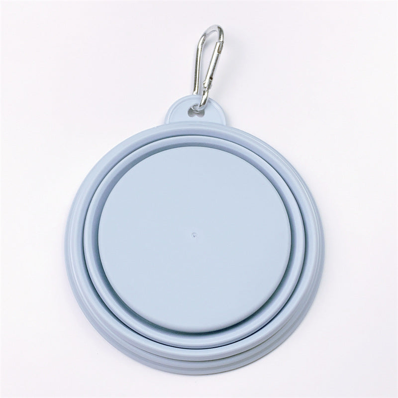Portable Collapsible Silicone Pet Bowl 350ml with Carry Hook for Outdoor Use