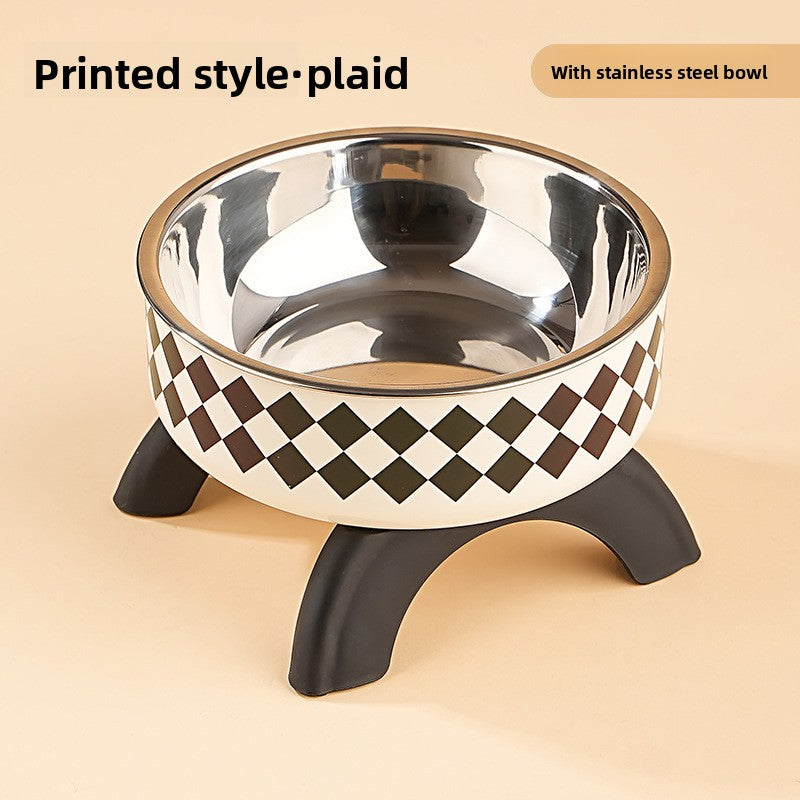 Elevated Pet Food Bowl with Stainless Steel Insert