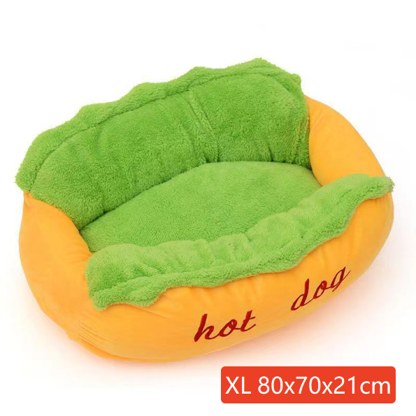 Hot dog shaped pet bed for cats and small dogs, view 9