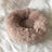 Round velvet cat bed mat for winter in Oatmeal, size 60cm