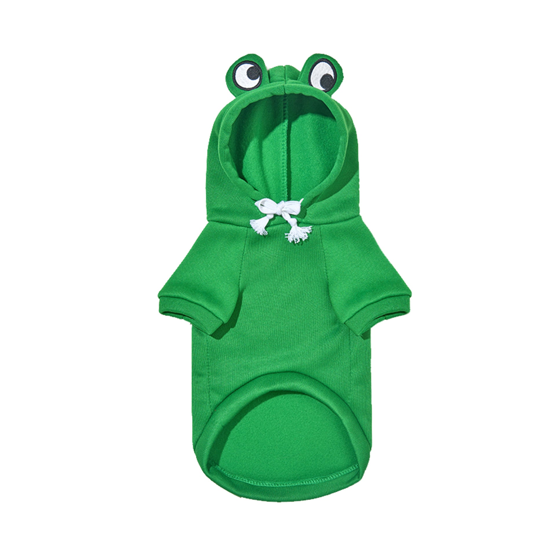 Fleece pet sweatshirts with frog and deer designs