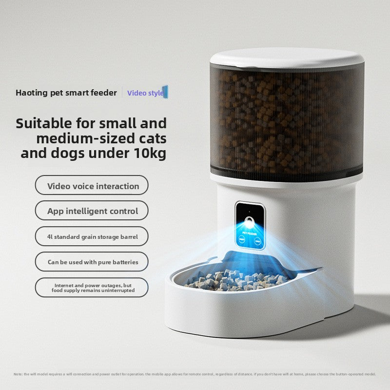 Smart Automatic Pet Feeder with Wi-Fi, Bluetooth, Voice and Video Control, 4L or 7L