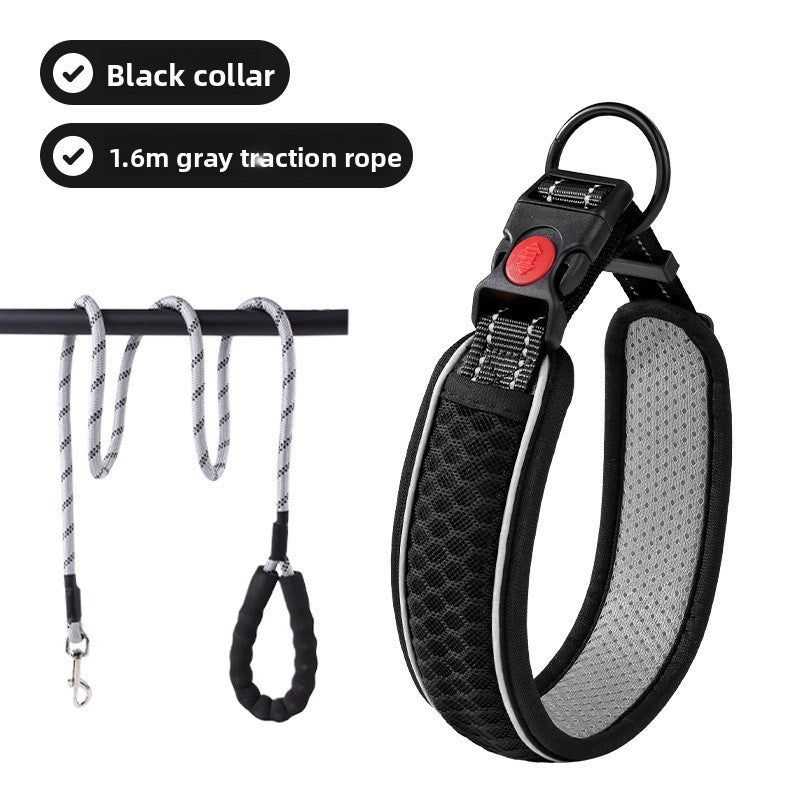 Adjustable dog collar with optional lead, 4 sizes available