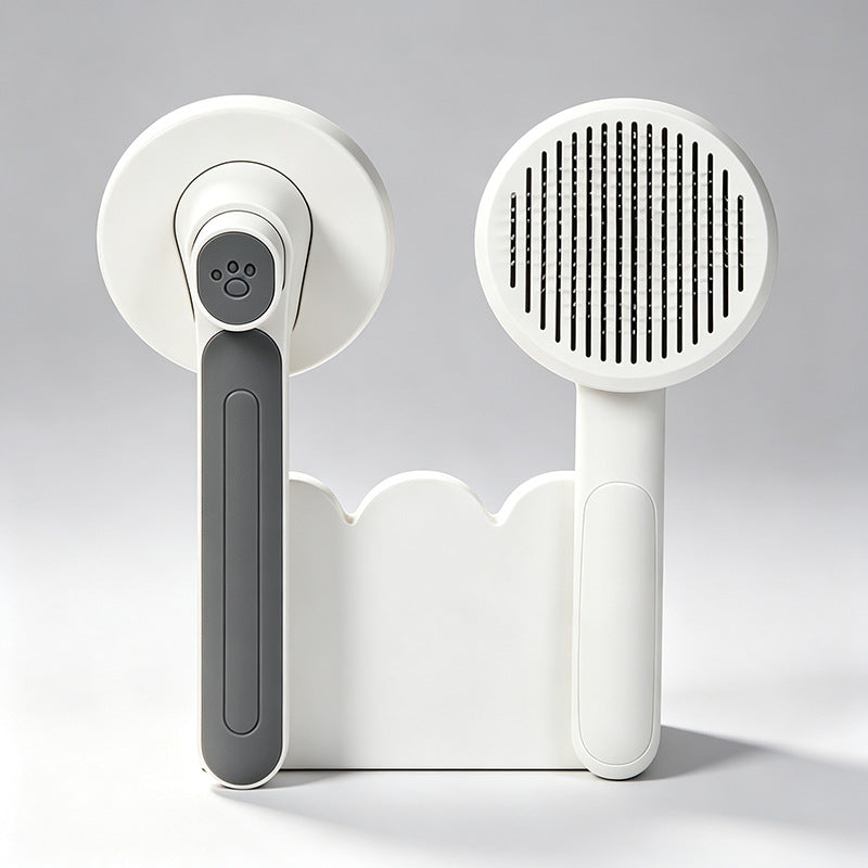 One-Click Hair Release Slicker Brush with Rounded Steel Pins