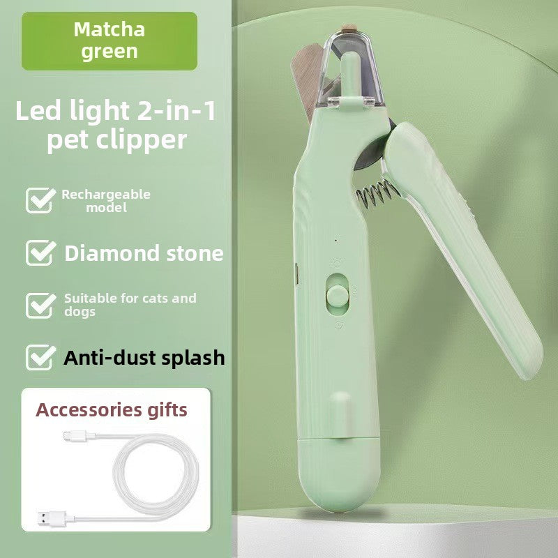 4-in-1 Cordless Pet Clipper and Nail Grinder with Square Head