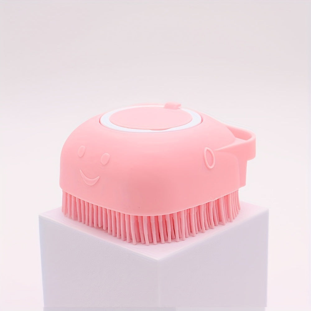 Refillable Shampoo Bath Brush for Dogs and Cats, Soft Silicone