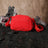 Romantic red corduroy dog harness collar and lead set, ideal for everyday use