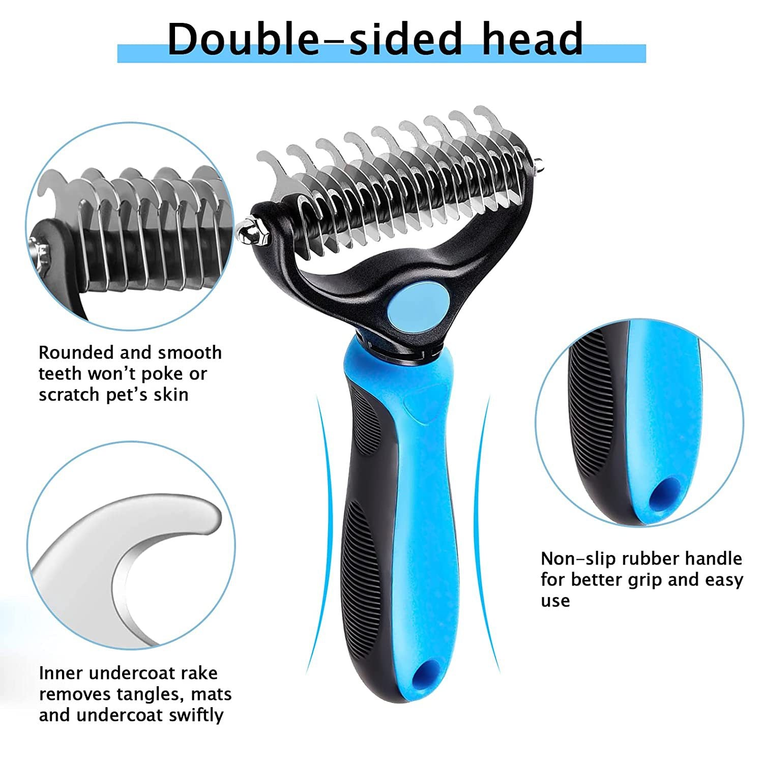 Stainless Steel Dematting Comb for Matted and Knotted Dog Fur