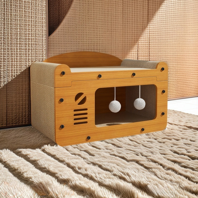Double layer cat scratcher nest in TV design, view 8