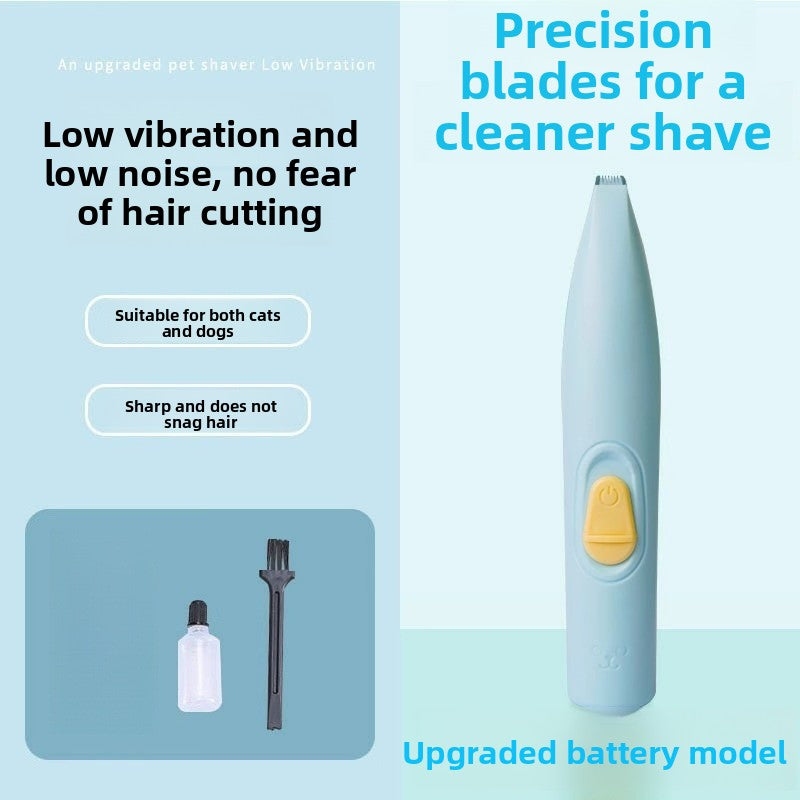 Silent Mini Paw Hair Trimmer, Battery or USB LED Models for Pets