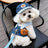 Denim and check pet harness and hat set, 6 sizes available
