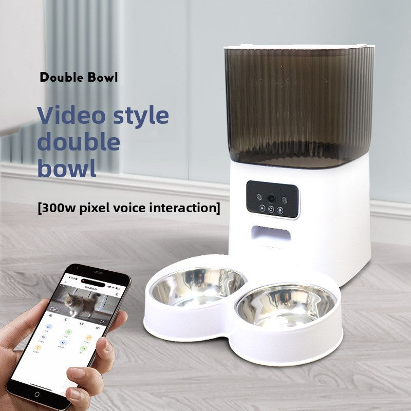 Automatic Cat Feeder with WiFi App Control, Timed Feeding and Optional Camera