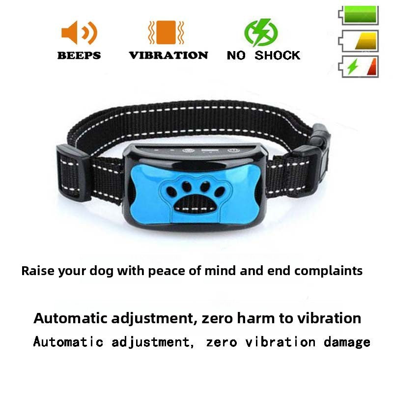 Yellow rechargeable dog bark control collar with vibration