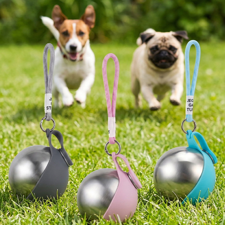 Foldable Stainless Steel Pet Travel Bowl with Hanging Hook