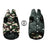 Reversible high collar dog winter vest in Khaki Camouflage, close-up detail