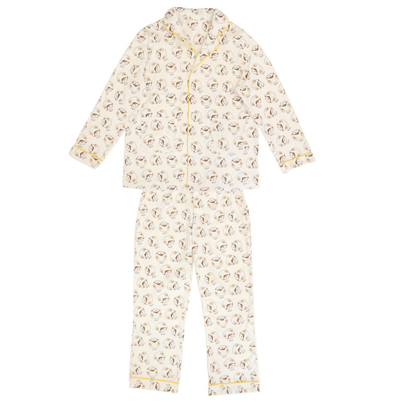 Soft cotton two-leg dog coat for matching outfits in White, top view
