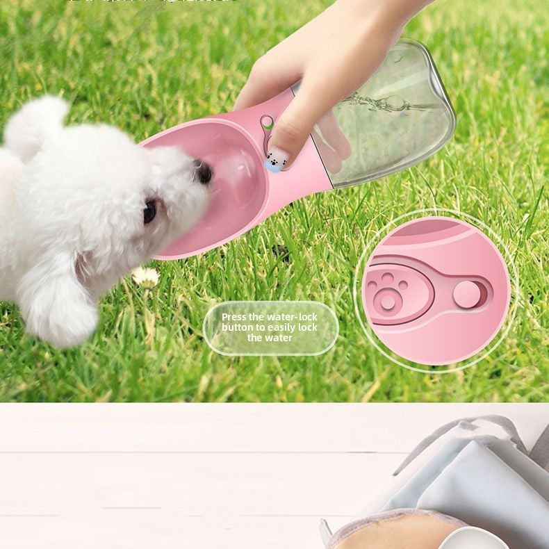 Portable Pet Water Bottle with Carrying Rope, 350ml or 550ml Leakproof Walking Bottle