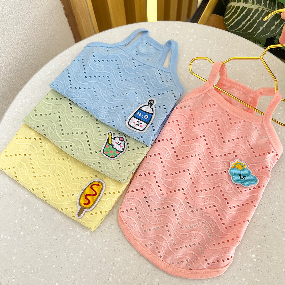 Breathable mesh wave pattern vest for dogs and cats, available in 4 colours, image 2