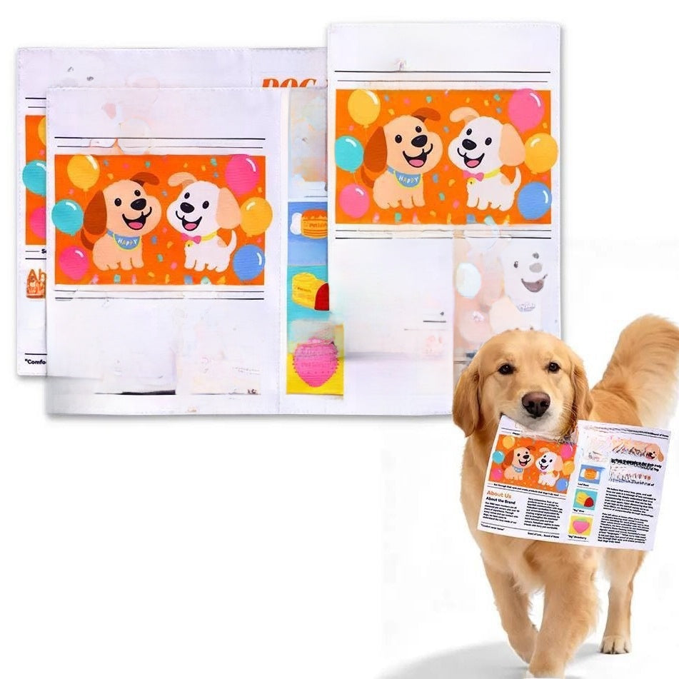 Newspaper print crinkle dog toy - view 5