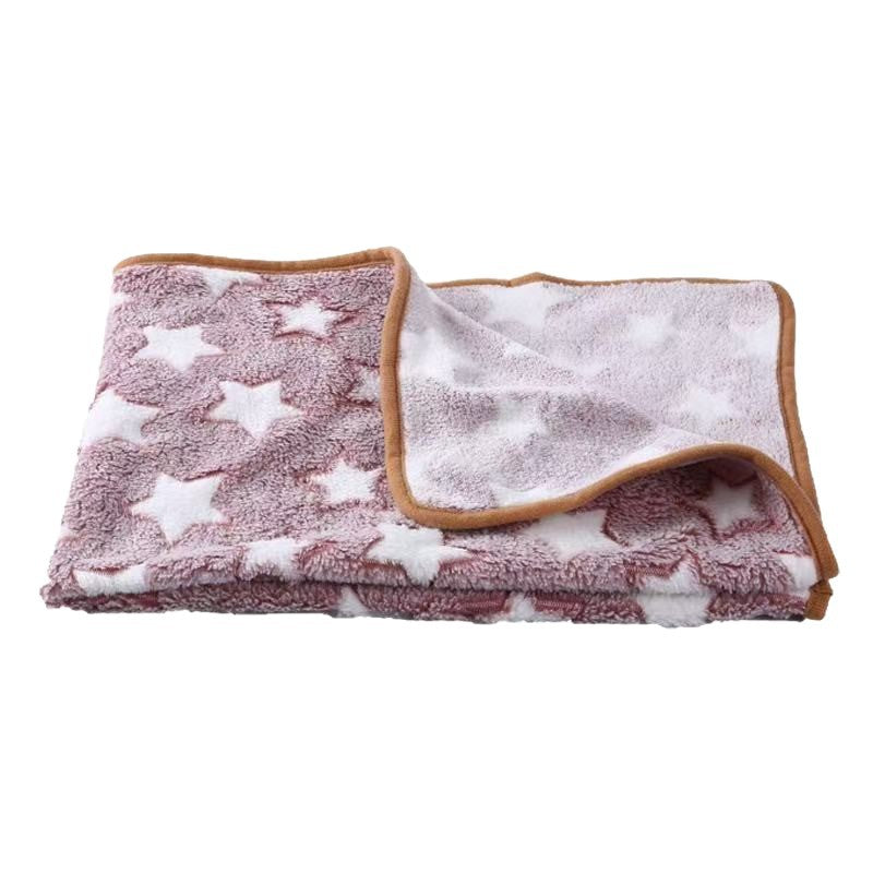 Small coral fleece pet mat, product detail photo