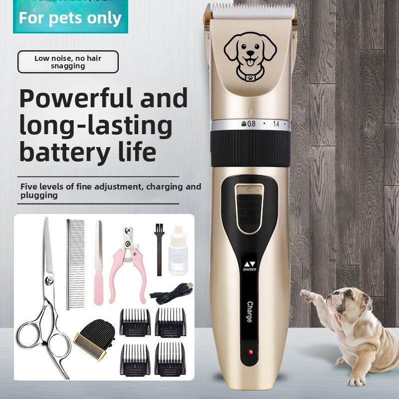 Cordless Dog Hair Clippers with Guide Combs, Low Noise Trimmer Kit