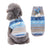 Christmas knitted dog jumper with festive pattern in Blue with White Bell, front view