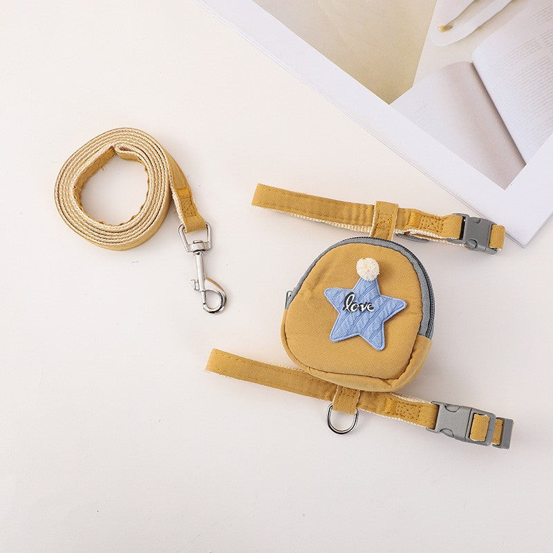 Small pet vest harnesses with bee, starfish and bear prints