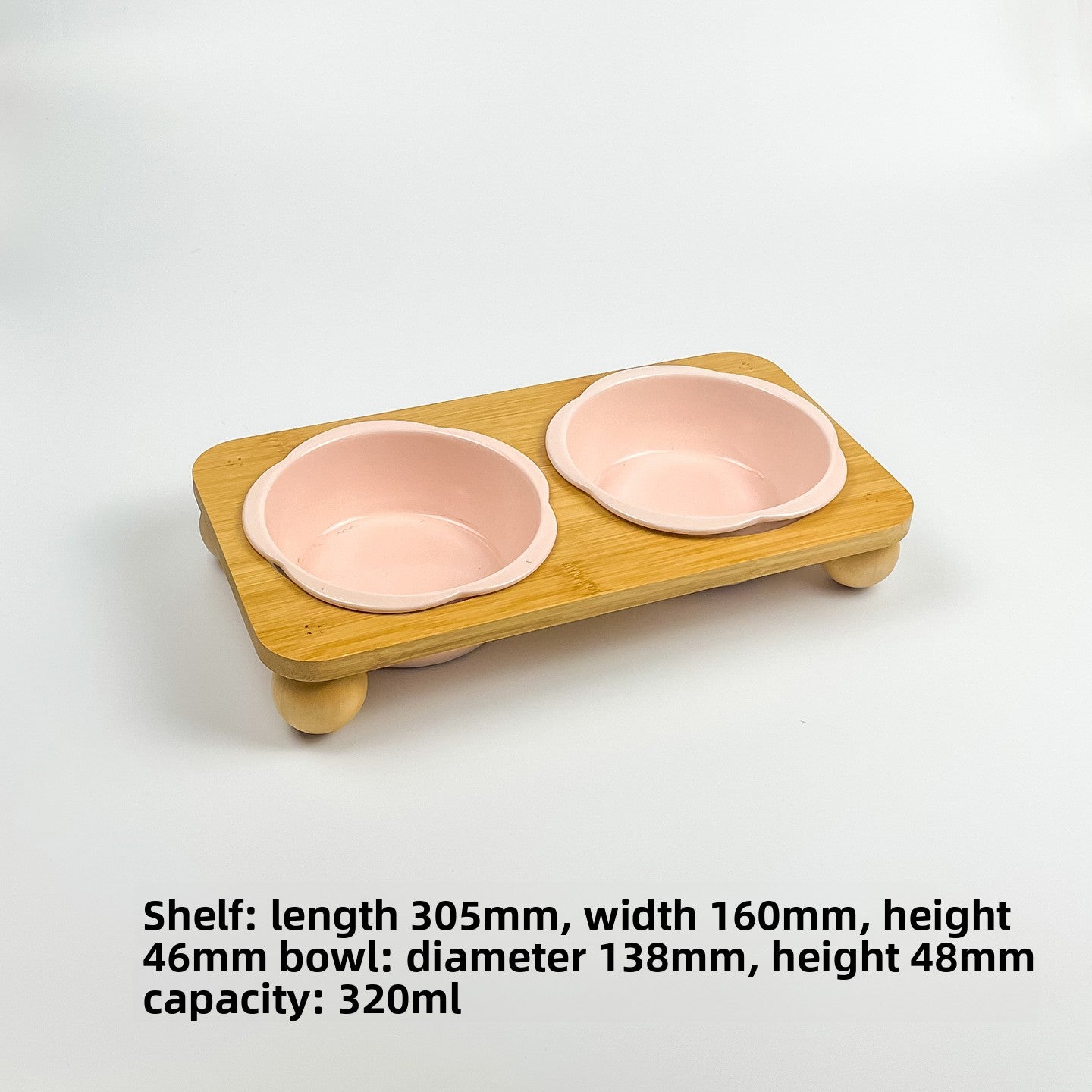 Slanted Ceramic Cat Bowl with Flower Design and Optional Stand for Neck Comfort