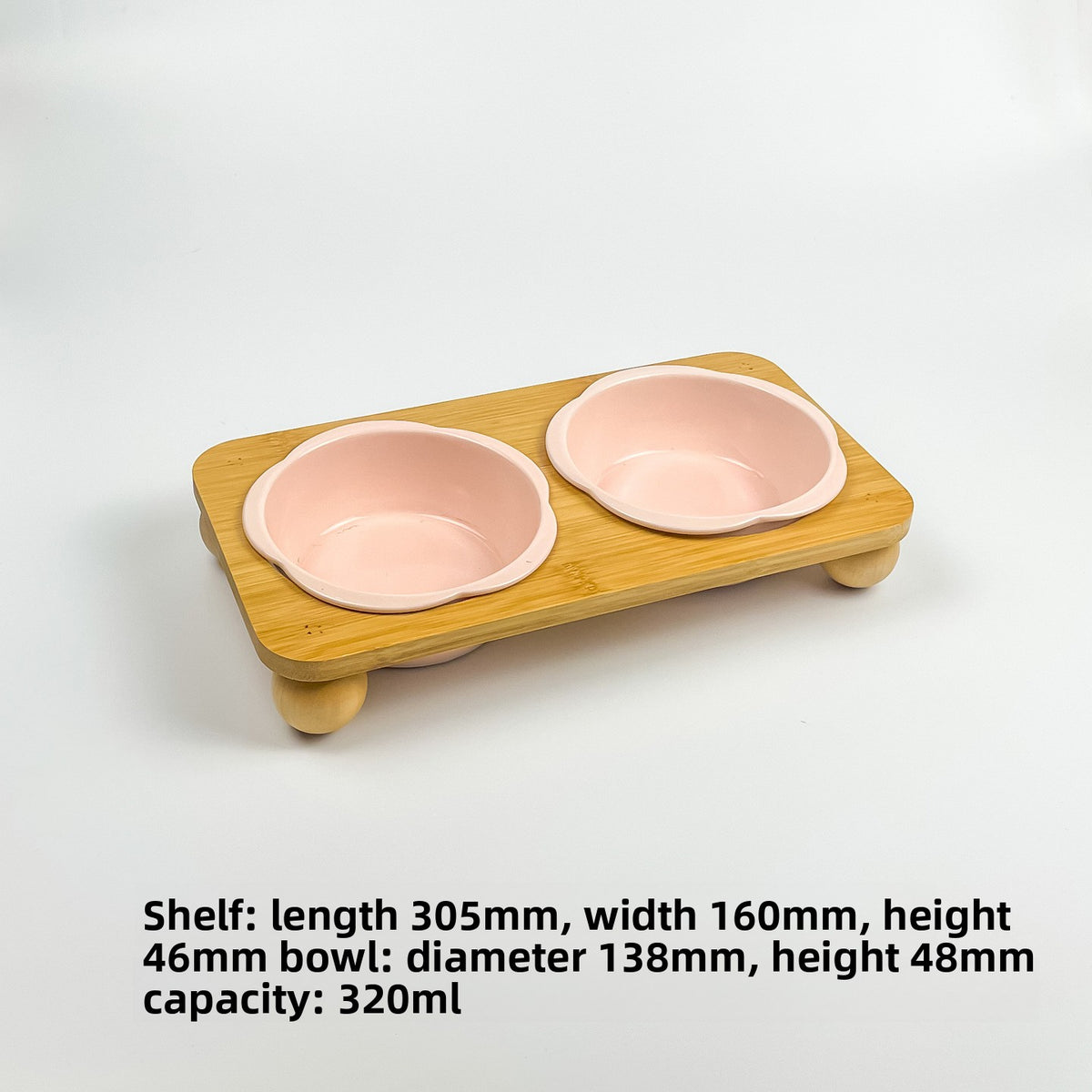 Slanted Ceramic Cat Bowl with Flower Design and Optional Stand for Neck Comfort