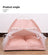 Pink enclosed cat tent bed with soft lining, view 2