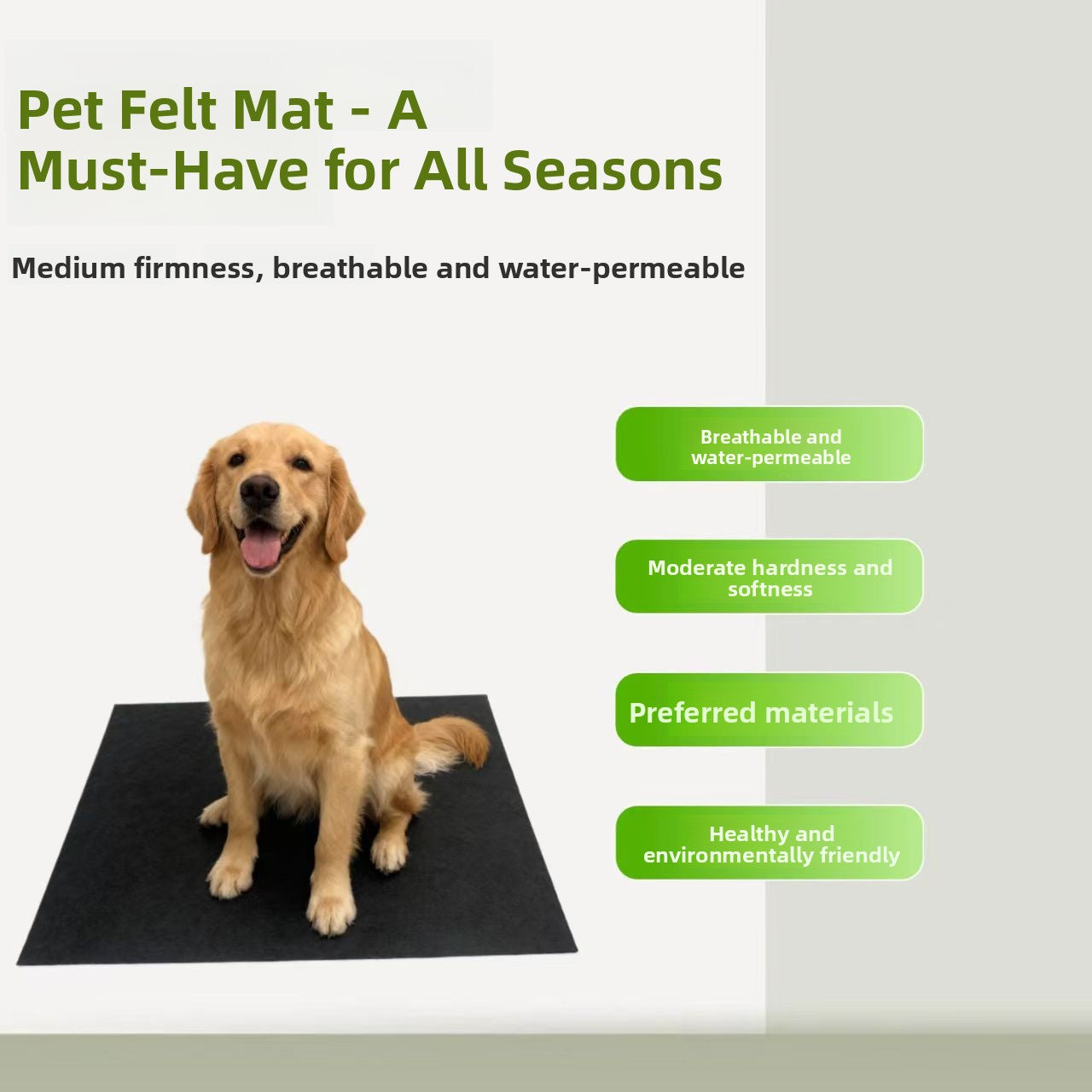 Scratch-resistant washable pet mat in black for dogs and cats