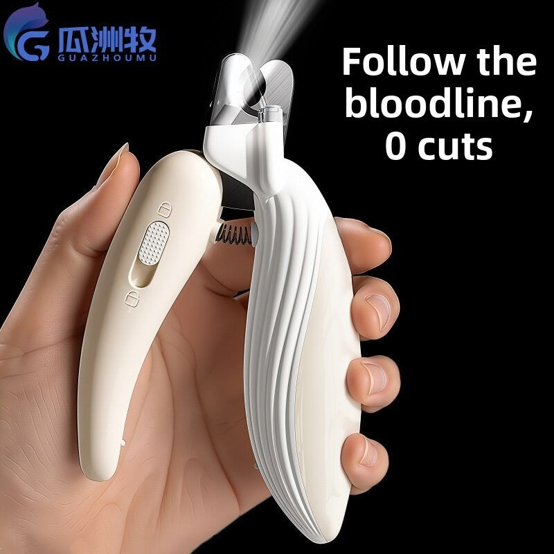 LED Pet Nail Clippers with Anti-Cut Blade and Ergonomic Grip