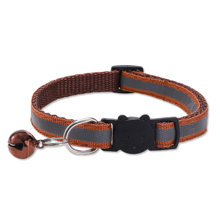 Reflective breakaway cat collar with bell in lake blue, view 5