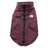 Thick leather-look dog vest jacket for winter in Brown, in use with a pet