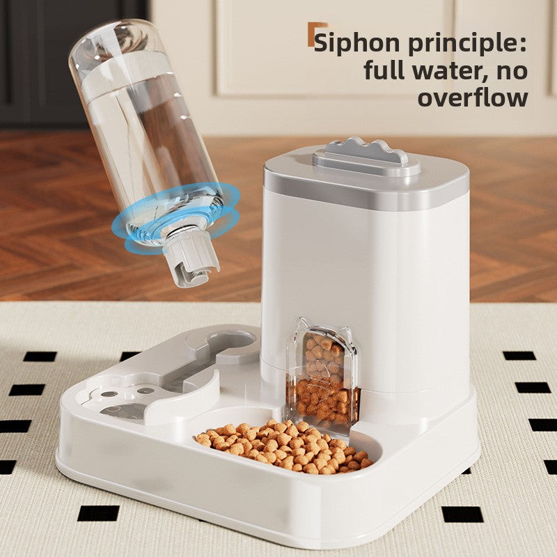Elevated Cat Feeder and Water Bowl Combo with Dual Bowls and Smart Sensor