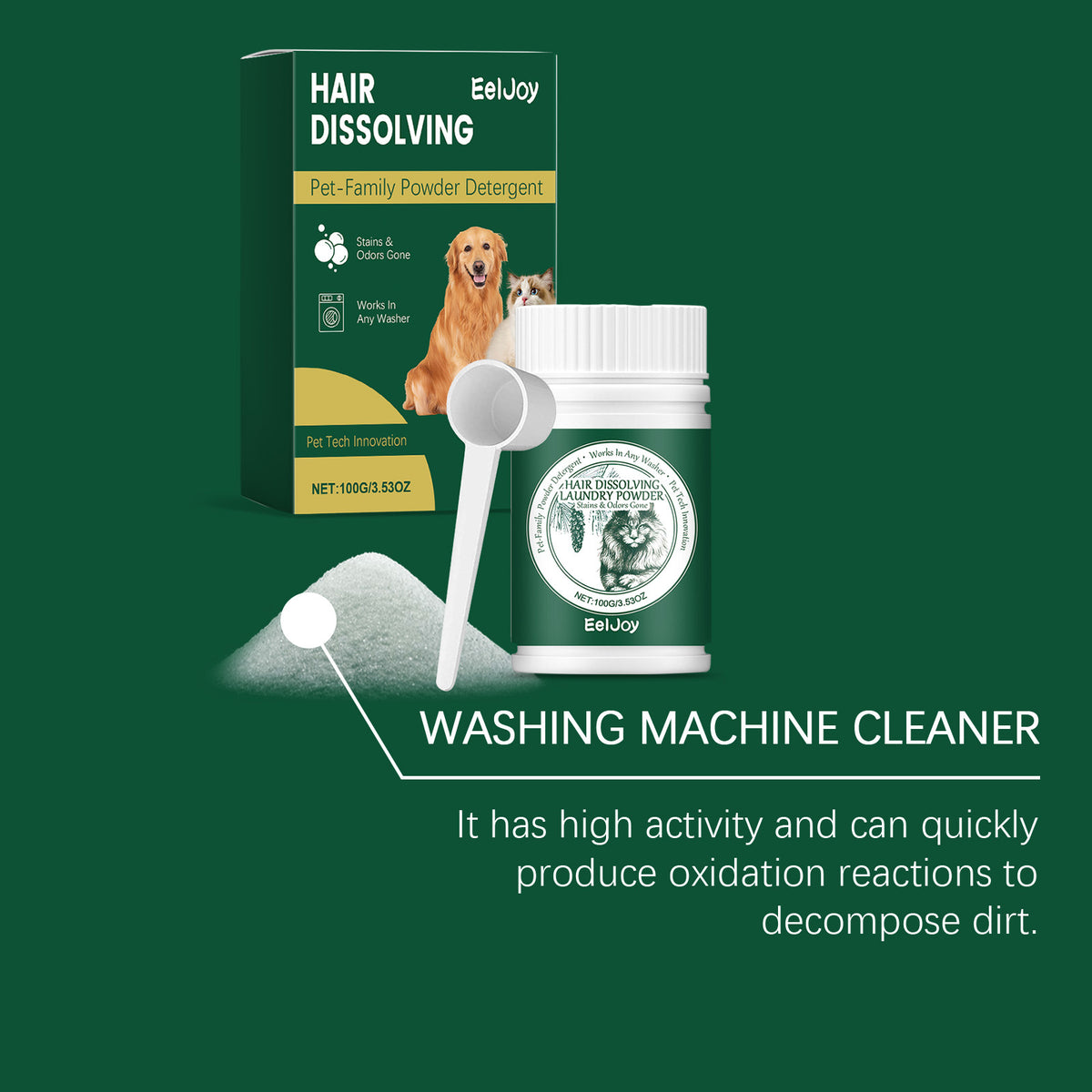 Pet Hair Dissolving Laundry Powder with Stain Removing Formula